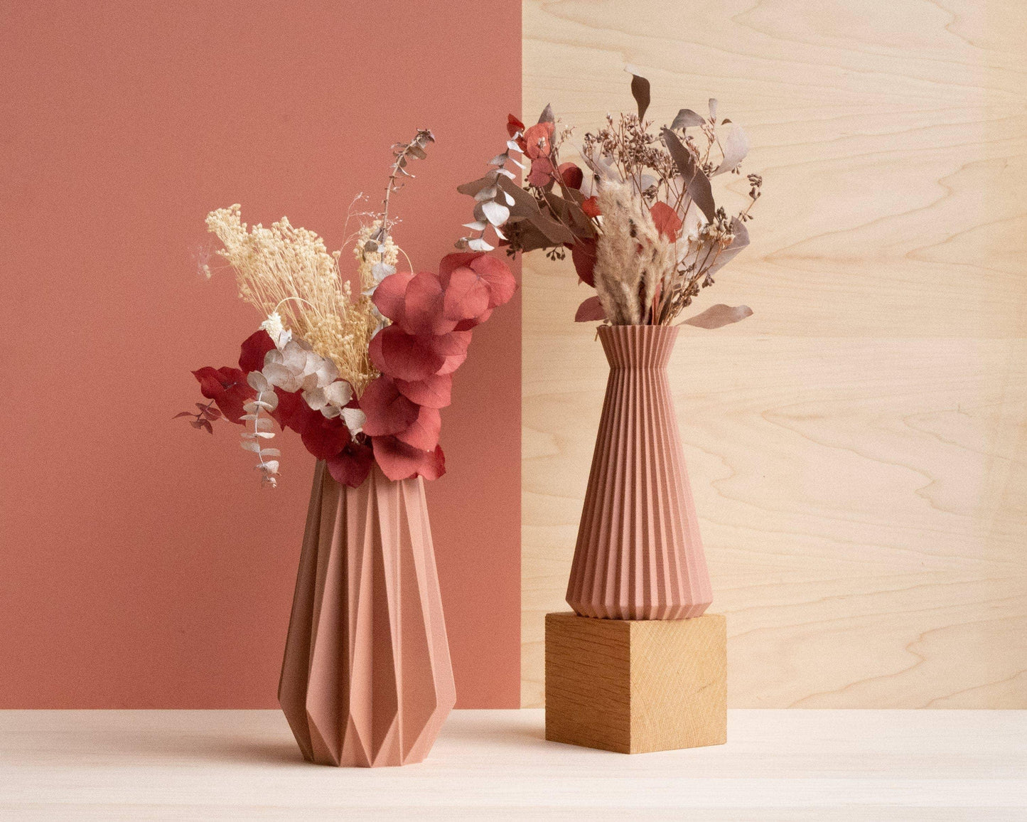 Vaso origami - Perfetto per fiori secchi: Naturale / 15 cm. - EMME DESIGN