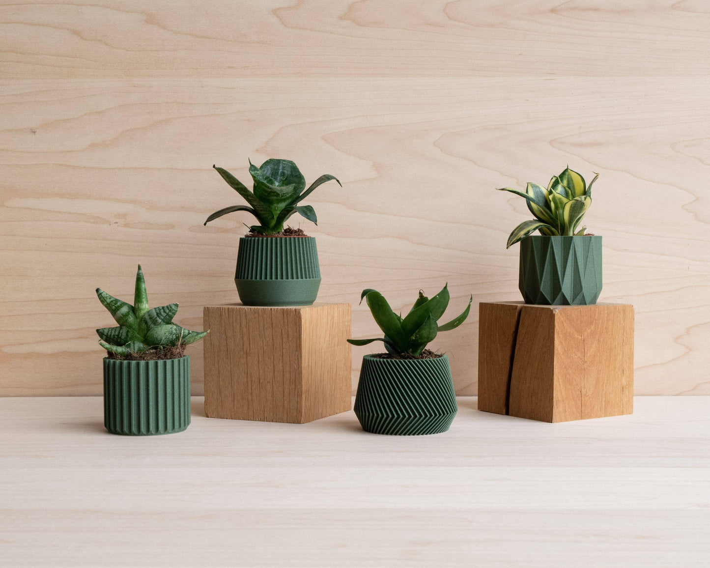 Set di 4 vasi verdi — Oslo Origami Kobe Stockholm - EMME DESIGN
