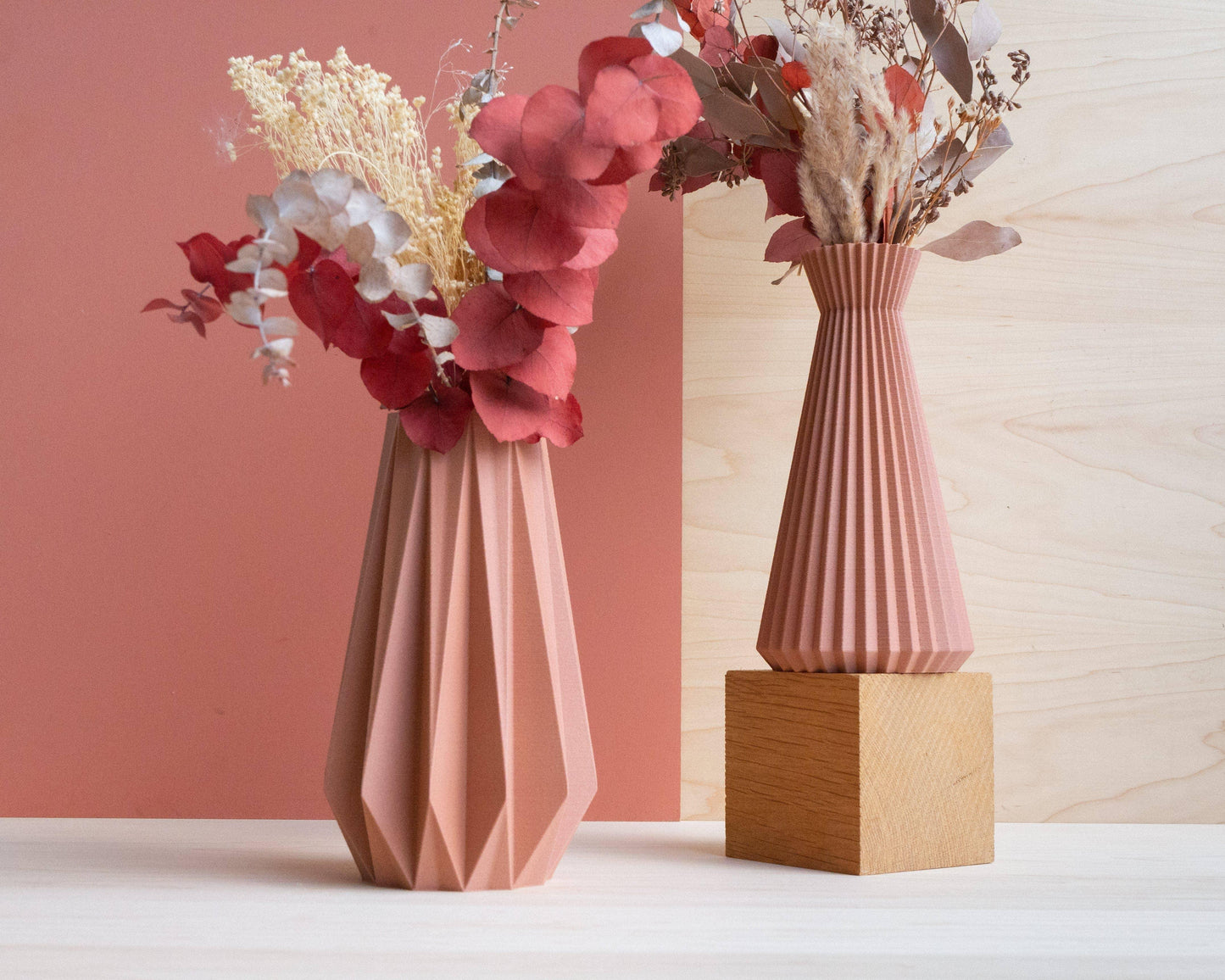 Vaso origami - Perfetto per fiori secchi: Naturale / 15 cm. - EMME DESIGN