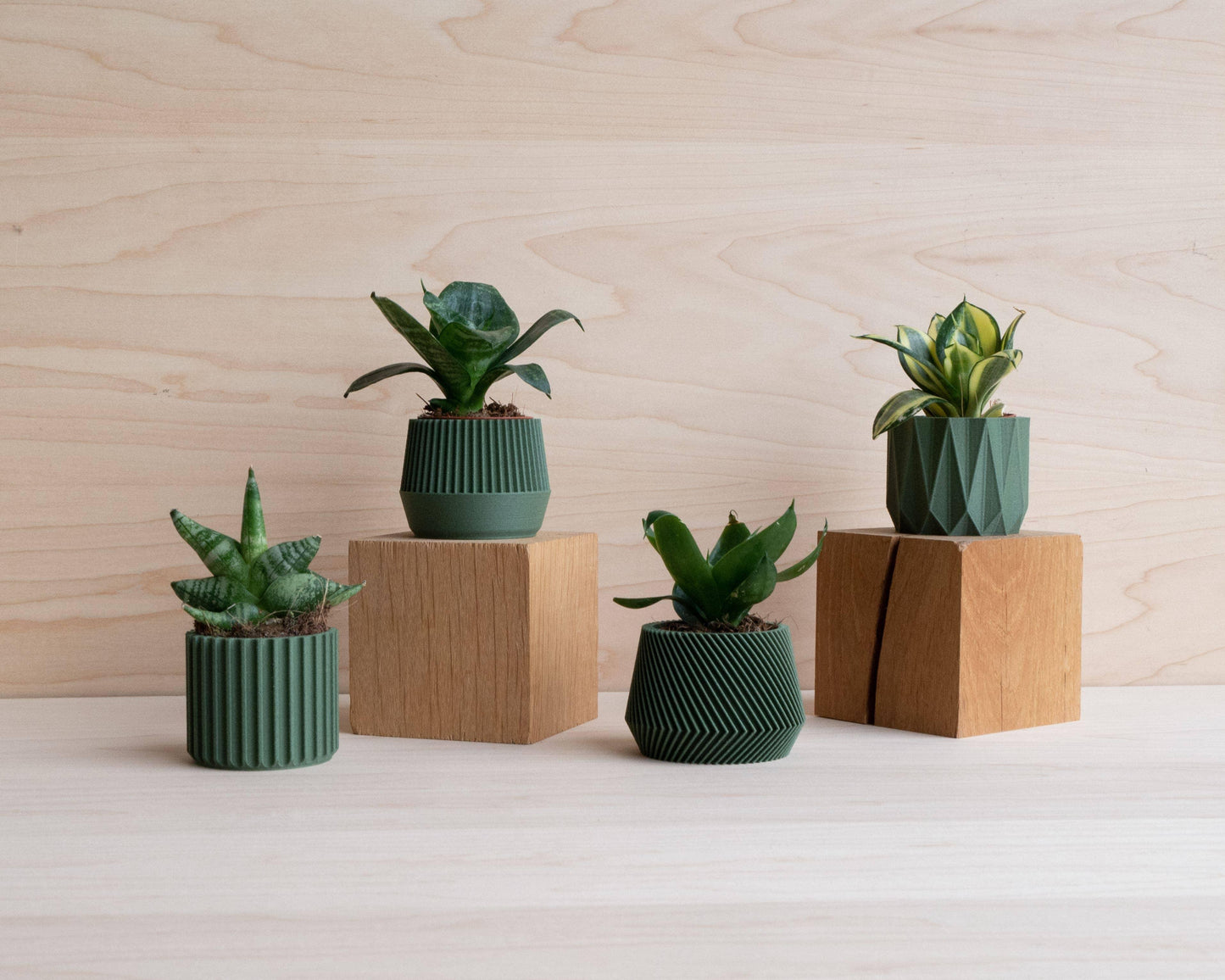 Set di 4 vasi verdi — Oslo Origami Kobe Stockholm - EMME DESIGN