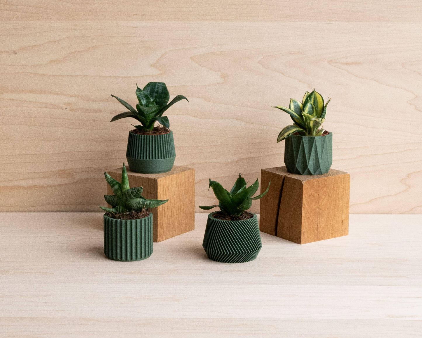 Set di 4 vasi verdi — Oslo Origami Kobe Stockholm - EMME DESIGN