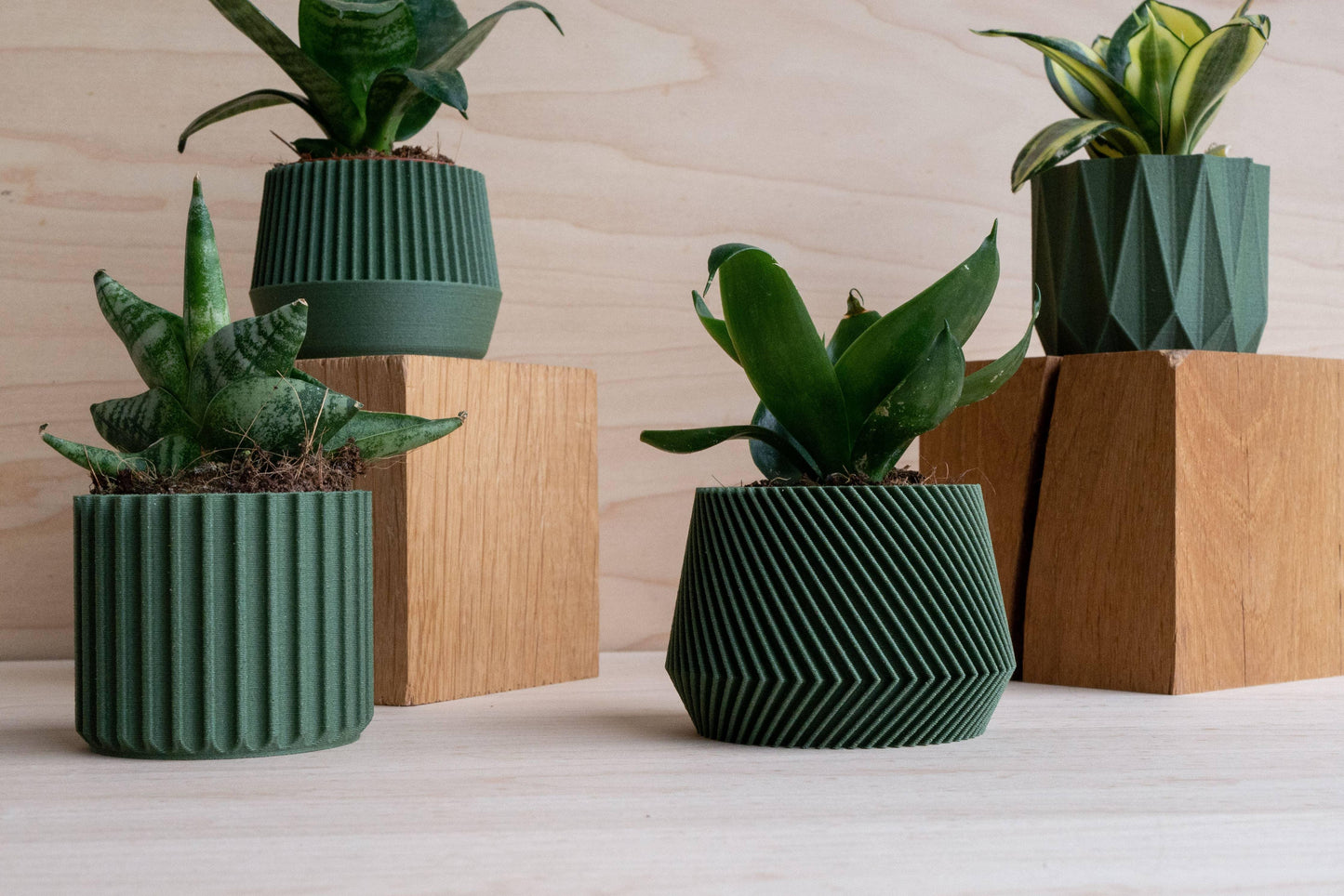 Set di 4 vasi verdi — Oslo Origami Kobe Stockholm - EMME DESIGN