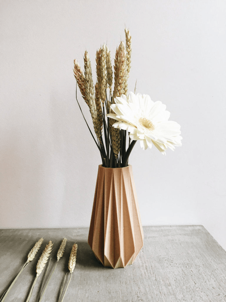Vaso origami - Perfetto per fiori secchi: Naturale / 15 cm. - EMME DESIGN