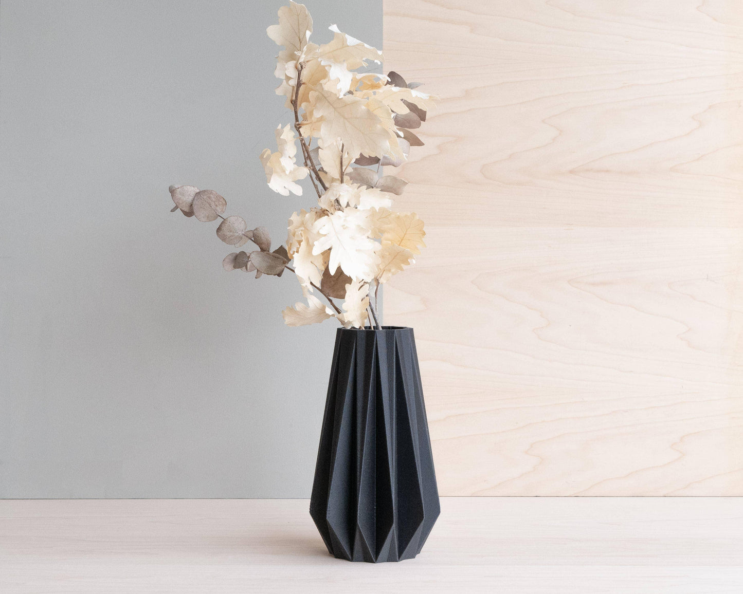 Vaso origami - Perfetto per fiori secchi: Naturale / 15 cm. - EMME DESIGN